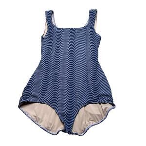 SEEA Naomi One Piece Magma Swimsuit Women's Size XL Purple Ribbed Waves